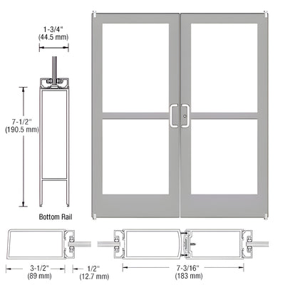 CRL-U.S. Aluminum 400 Offset Pivot Doors, Clear Anodized, Panic Ready