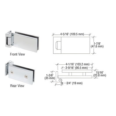 CRL Chrome Free-Swinging Offset Pivot Hinge for Glass Doors