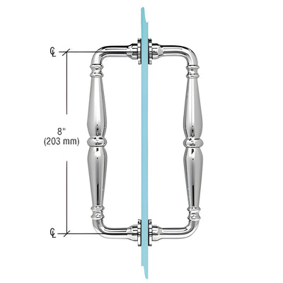 CRL Polished Chrome 8" Victorian Style Back-to-Back Pull Handles