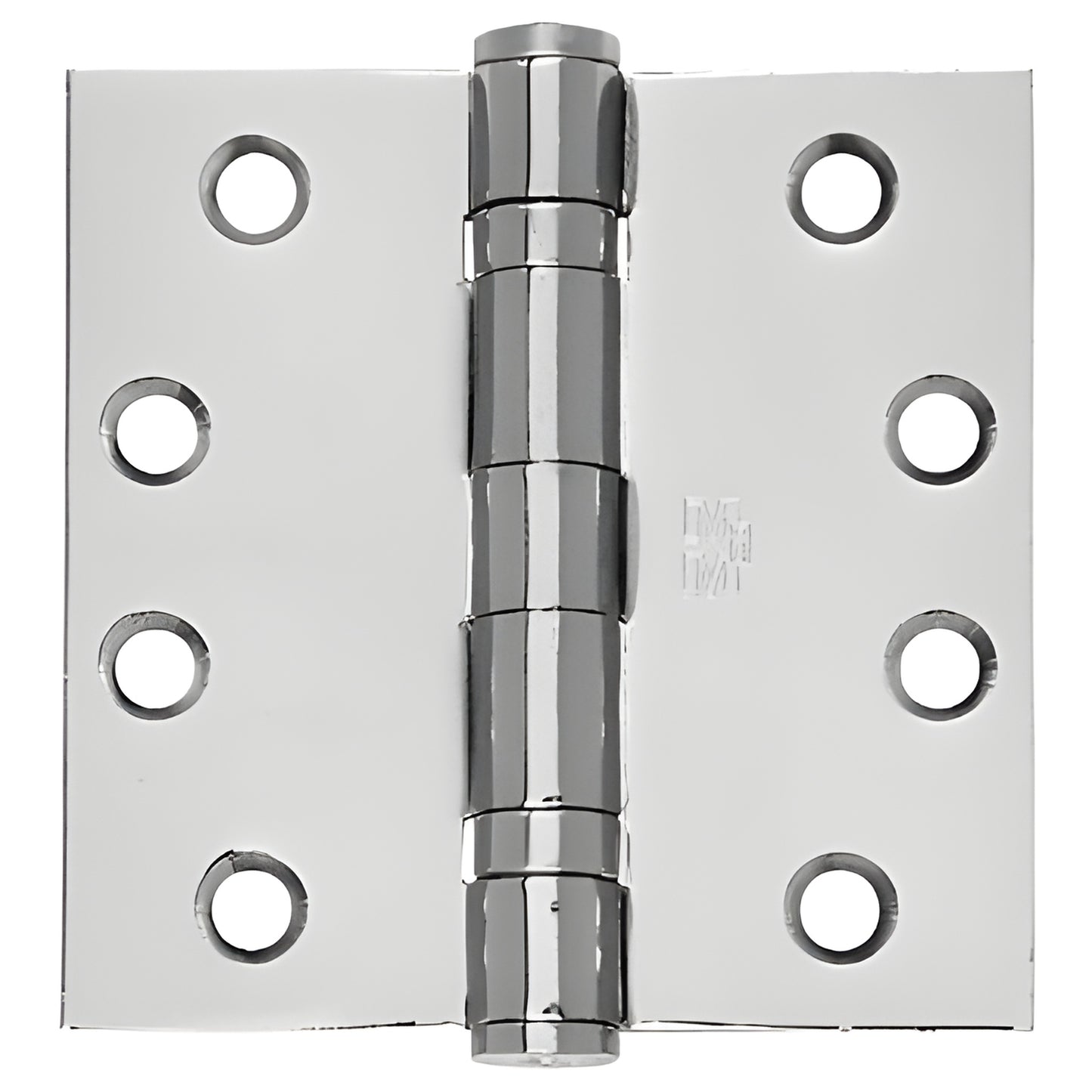 Satin stainless steel 4-1/2" ball-bearing full-mortise square door hinge, removable pin (SKU CB4532D)