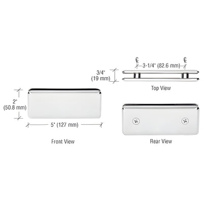 CRL 180° Polished Nickel Beveled Glass-to-Glass Clamp for Shower