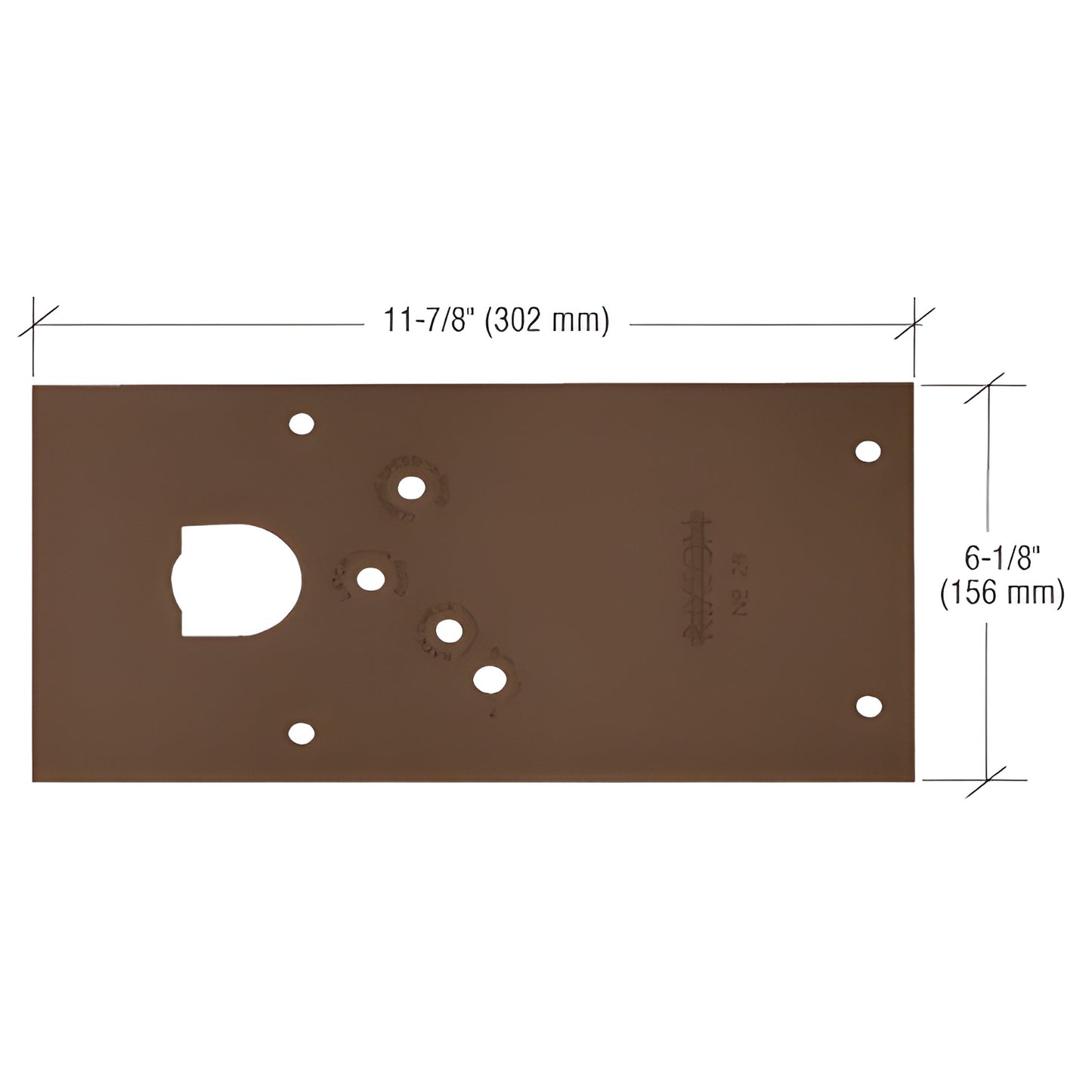 Rixson 28 series left-hand floor closer cover plate, dark bronze, 11-7/8" x 6-1/8" (SKU 284720LHDU)