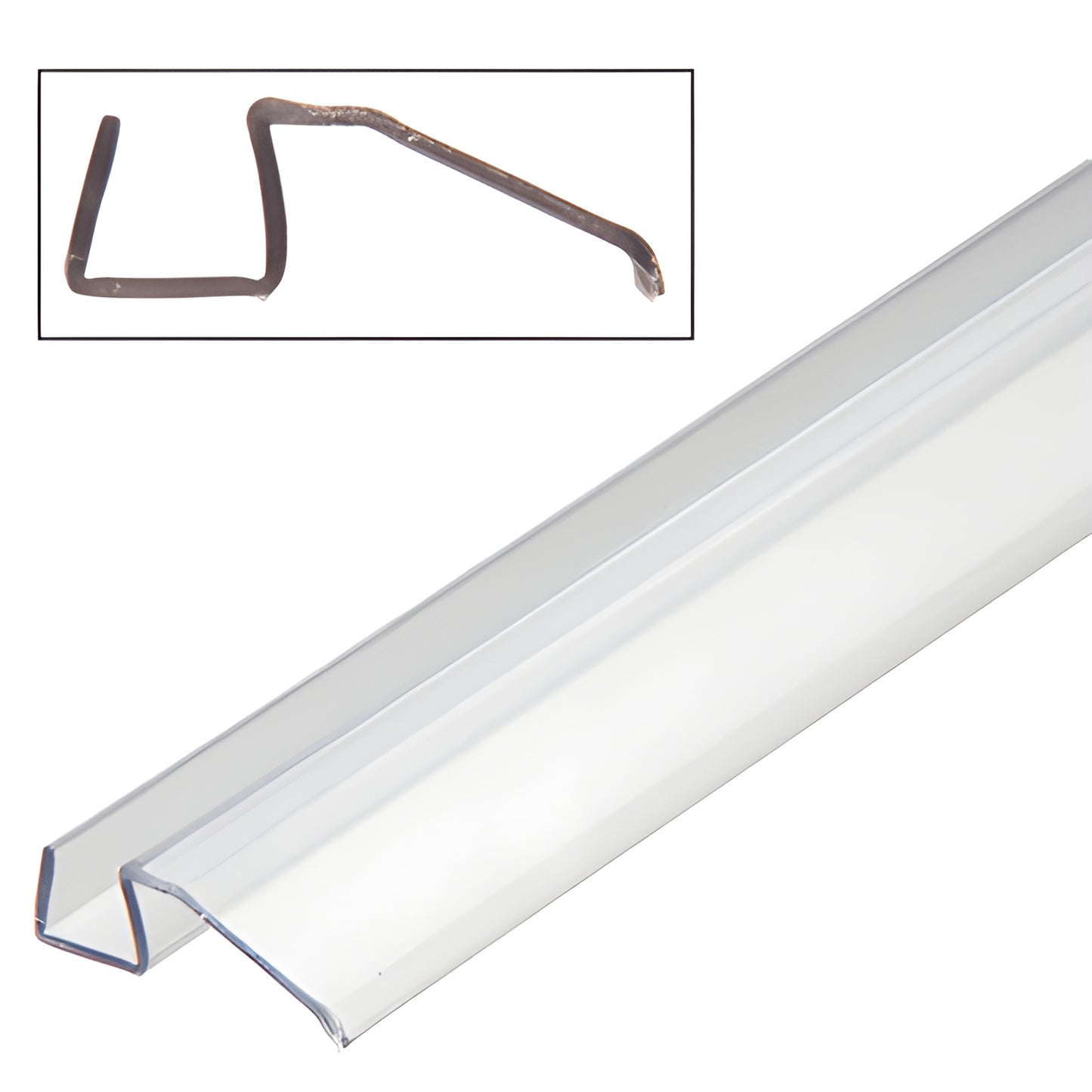 HYD98 clear plastic Hydroslide bottom sweep for sliding shower doors, 95-inch water-control profile