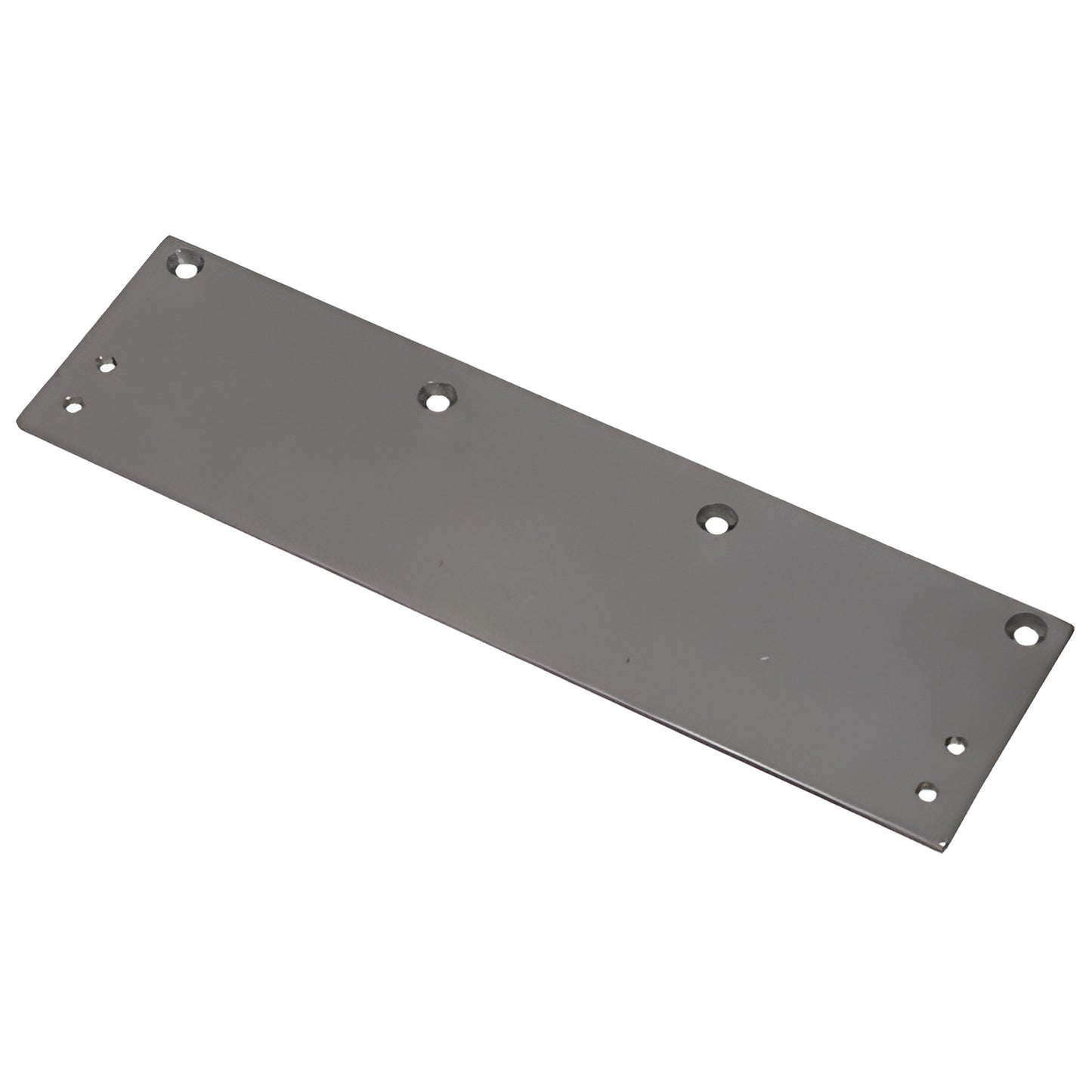 Dark bronze wide drop plate for door closer PR50DPDU, 13 in x 3-9/16 in, predrilled mounting holes.
