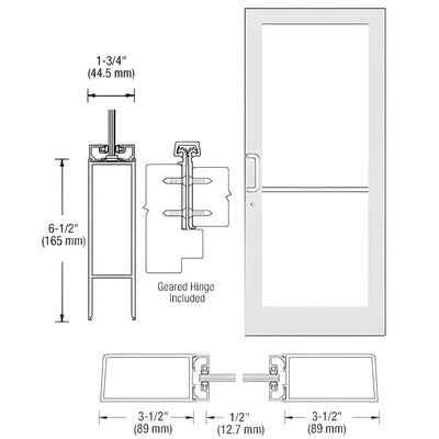 CRL-U.S. Aluminum KYNAR White Series 400 Medium-Stile Entry Door