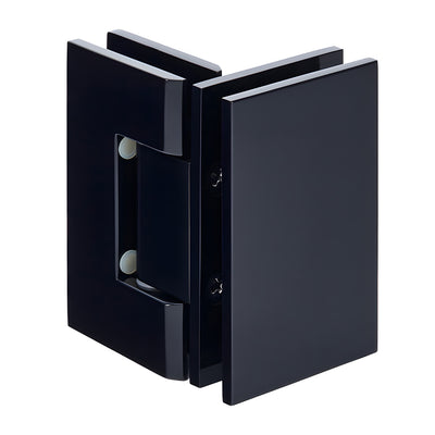 CRL Geneva 092 Matte Black 90 Degree Glass-to-Glass Shower Hinge