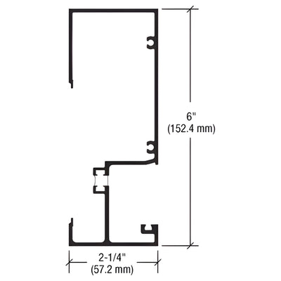 CRL-U.S. Aluminum Wall Jamb 2-1/4" x 6", Thermally Improved, Dark Bronze Anodic- 24'-2"