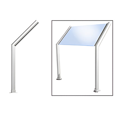 CRL 100 Polished Stainless 1-1/2 in Sneeze Guard (Glass-on-Slants)