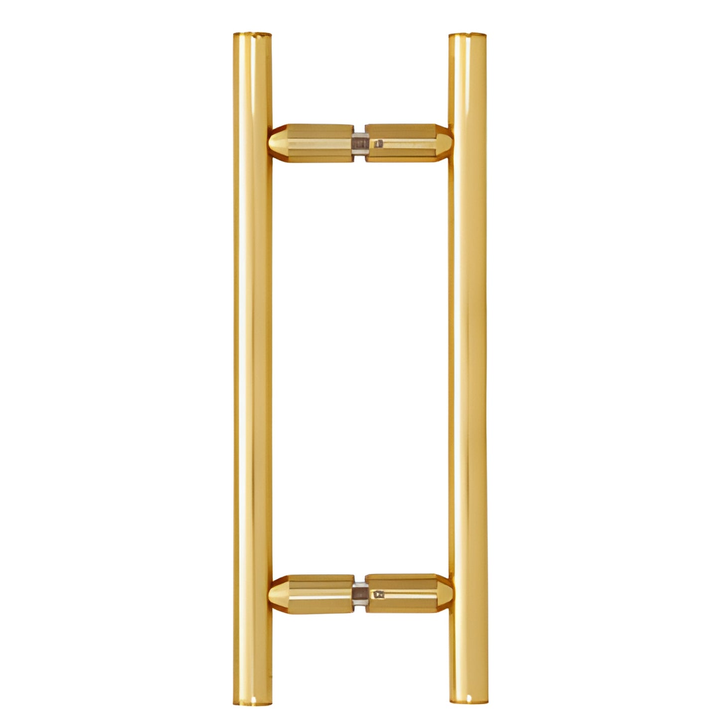 Ladder-style unlacquered brass shower door pull, 8 in center-to-center, back-to-back SKU LP8X8ULBR