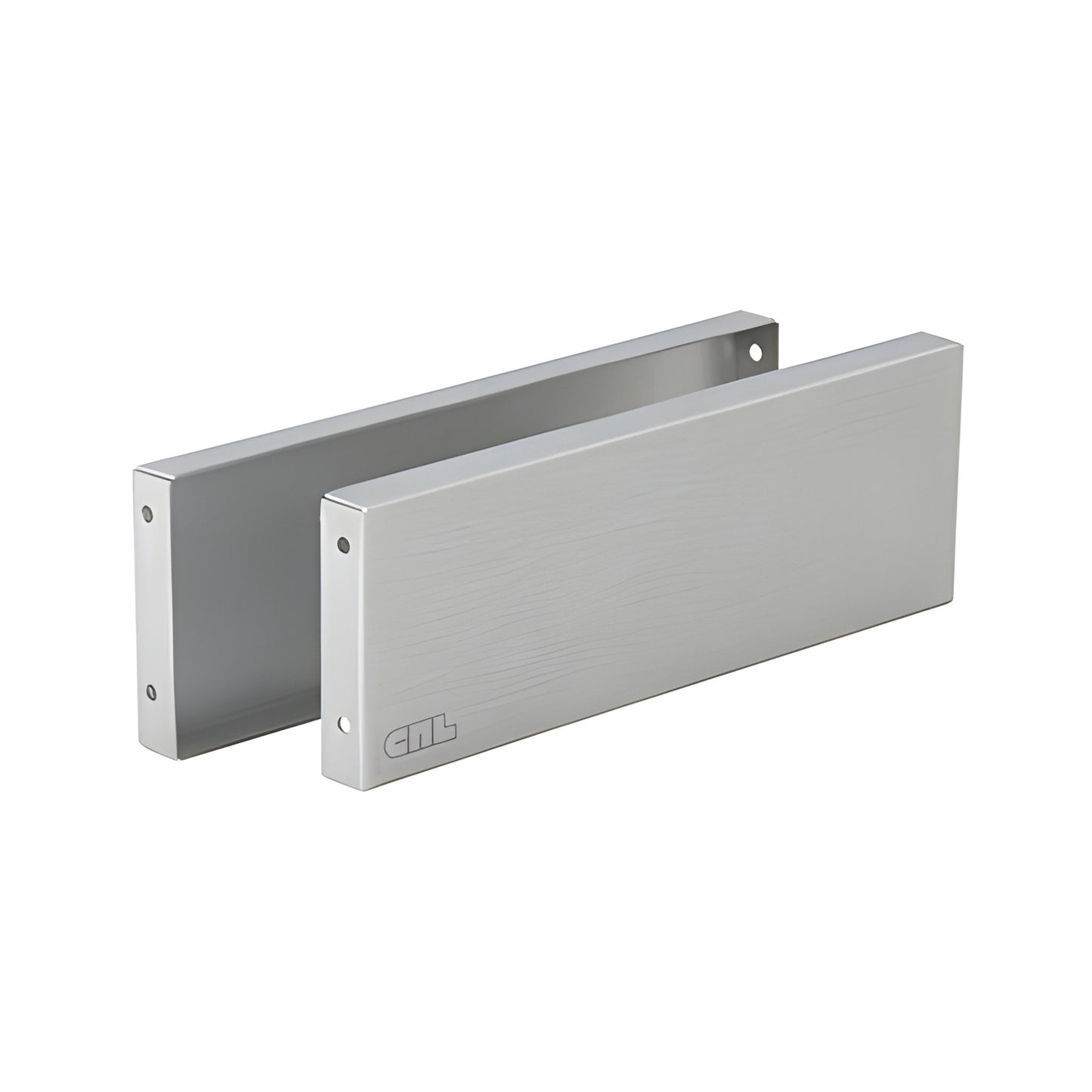 H100ECSA satin anodized rectangular cladding pair for CRL oil-dynamic patch hinge, slim 56mm profile.