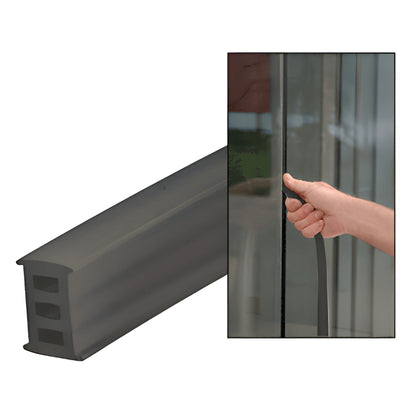 CRL Ez Glaze 1/2 in Black Soundstrip Extruded Silicone Door Gasket