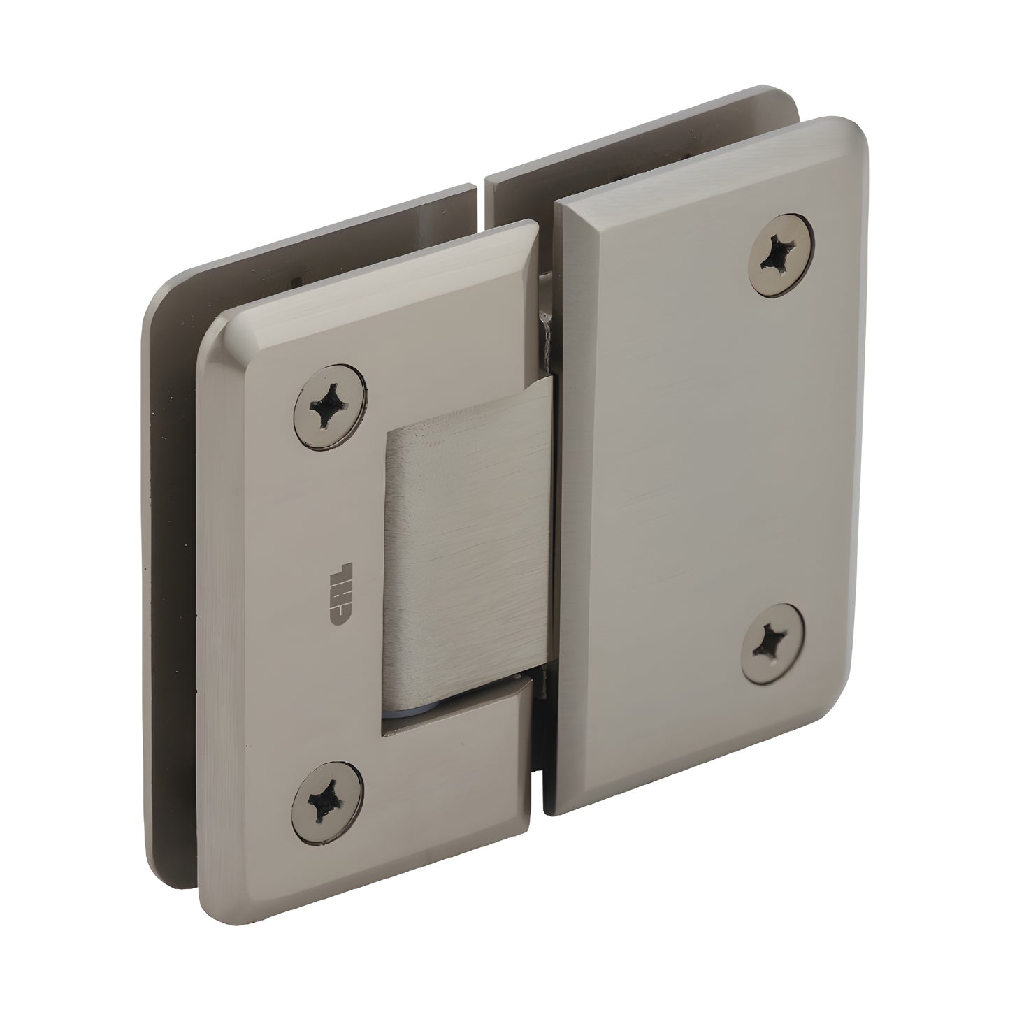 CRL Pinnacle glass-to-glass shower hinge, brushed bronze finish, beveled edges, solid brass - SKU P1N180BBRZ