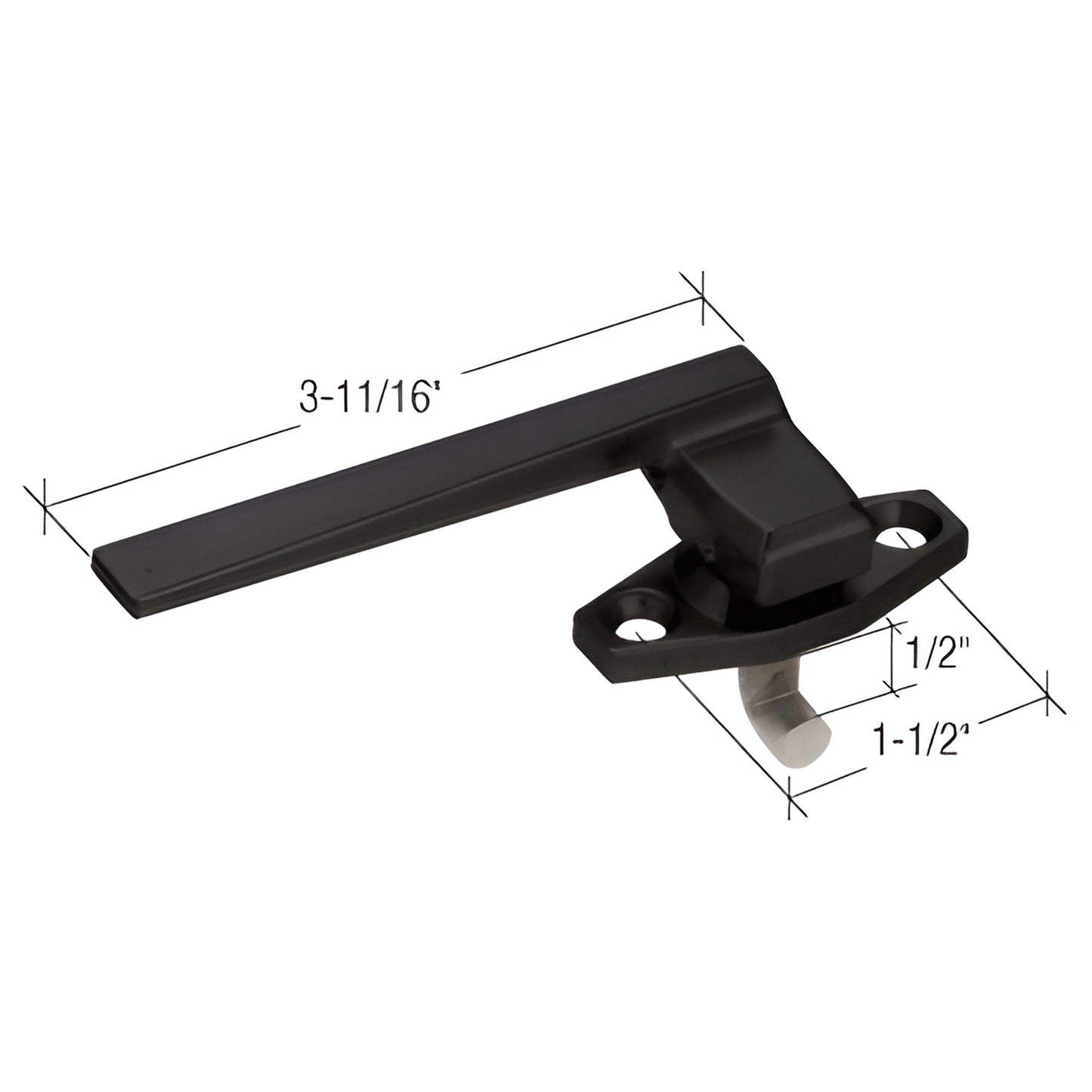 CRL WH25933L black anodized locking handle with concealed pawl for in-swing (project-in) windows.