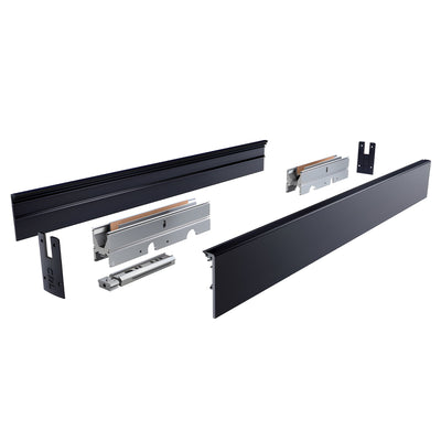 CRL DRX 4-inch Matte Black Square Door Rail Kit - Sliding Door Track