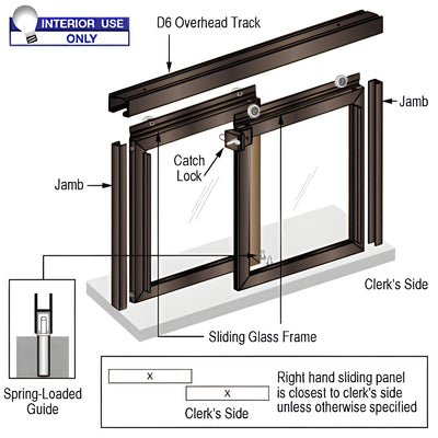 CRL Daisy Sliding Pass-Through Door Assembly with D6 Header & Jambs