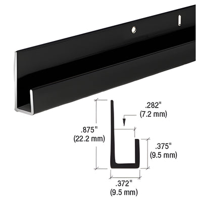 CRL Matte Black 1/4 in Aluminum J-Channel - Shower/Glass Trim