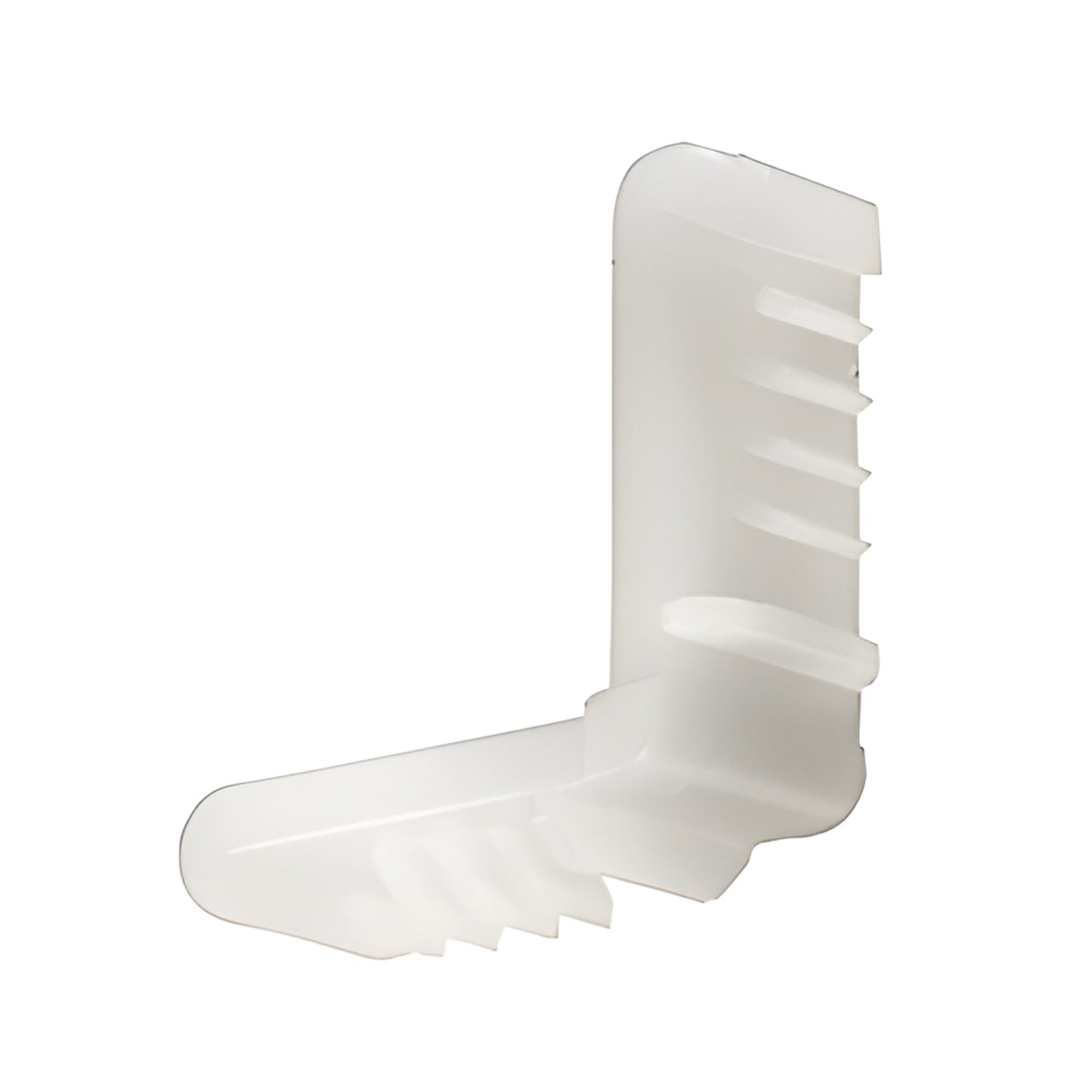 CRL white nylon L-shaped dual-seal spacer corner (SKU 92179), 1/2 size, locking fins
