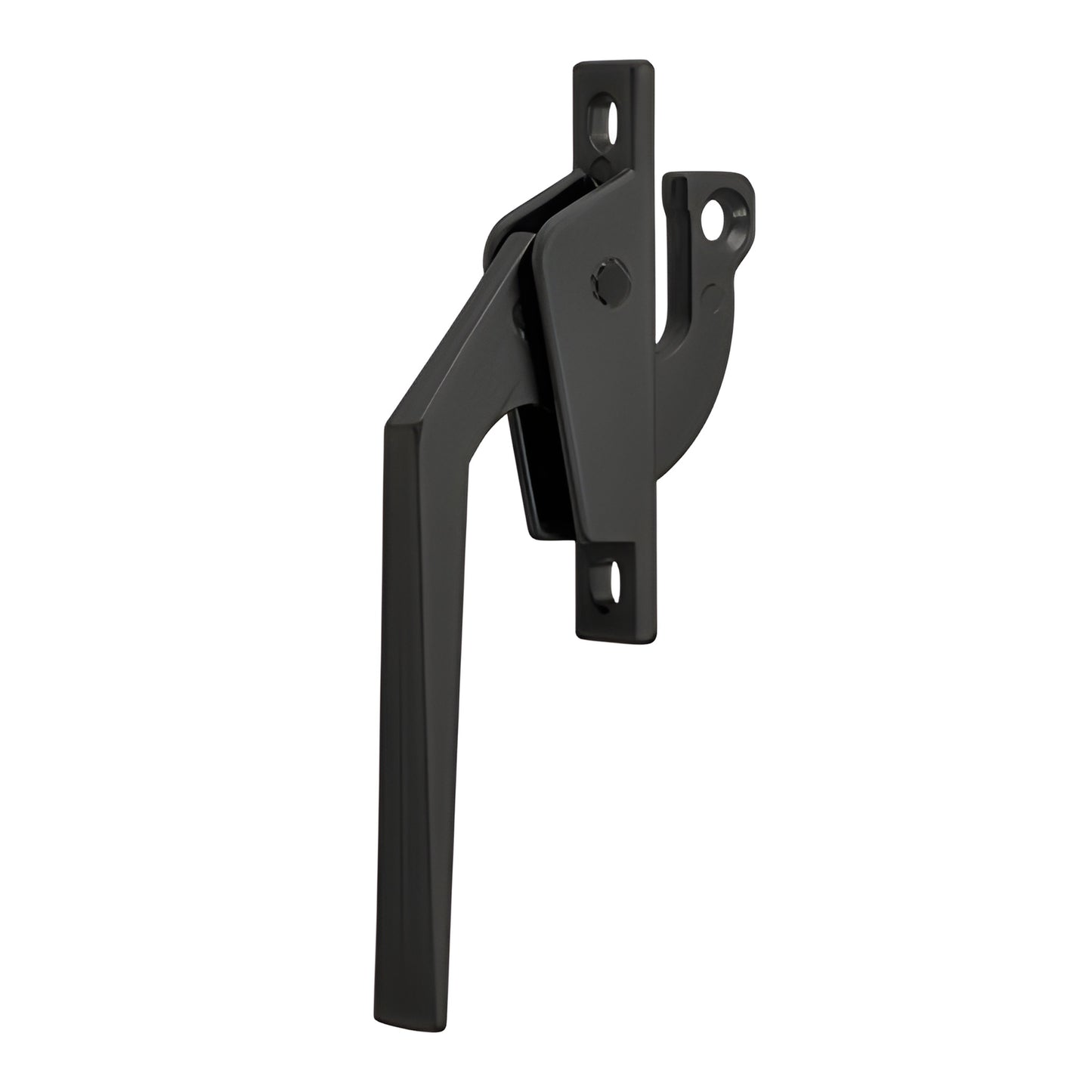 Black anodized rear-mount lift handle lock for out-swing casement windows, tapered nose, tamper-resistant, SKU WH41233