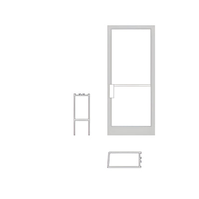 CRL-U.S. Aluminum Single Medium Stile NOA LHSO 36" x 84" Non Impact Offset Pivoted Door Bronze Black Anodized