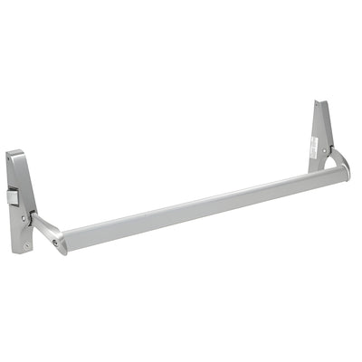 CRL Satin Aluminum Cross Bar Panic Push Bar, LH Reverse Bevel Rim