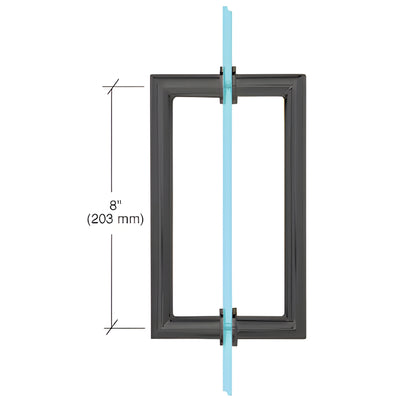 CRL MT Matte Black 8" Round Mitered Corner Glass Door Pull