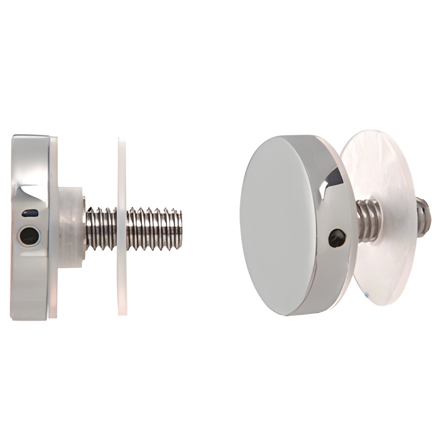 CAP1PS 1" polished 316 stainless standoff cap assembly with 1/4-20 threaded stud