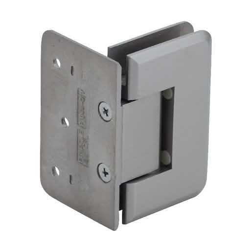 Brushed Nickel Pinnacle 044 Wall Mount Hinge with Offset Back Plate for Glass Doors