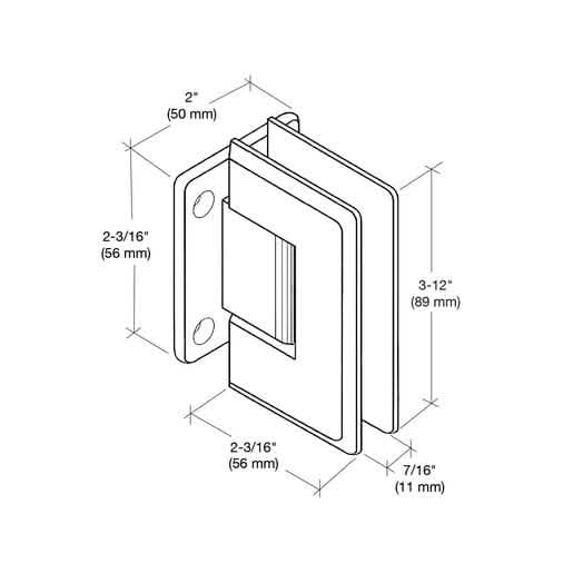 CRL Brushed Bronze Pinnacle 074 Wall Mount Hinge with Short Back Plate, Elegant Design