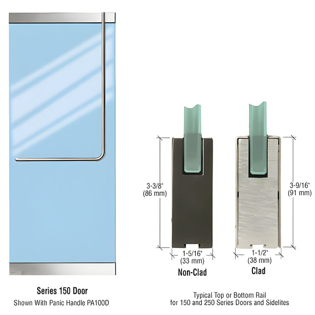 CRL-Blumcraft® Brushed Stainless 150 Series Entrance Door - 1/2" Glass