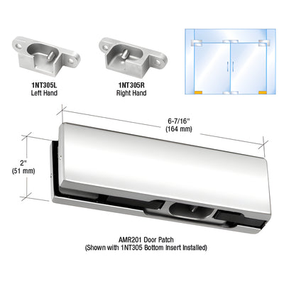 CRL Left-Hand Polished Stainless Bottom Patch for Glass Door