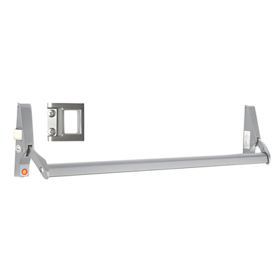 CRL Satin Aluminum 48" Jackson® 10 Series Left Hand Reverse Bevel Crossbar Rim Panic Exit Device, 'S' Type Strike