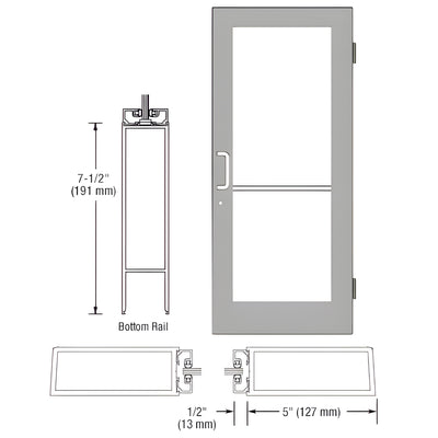 CRL-U.S. Aluminum 550 Series 3'x7' Clear Anodized Commercial Door (RHR)