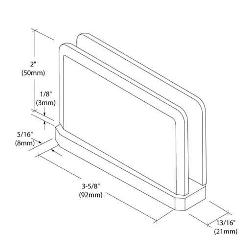 CRL Brushed Nickel Prima 01 Series Hinge - Pin Top Left/Bottom Right Mount, Sleek Design