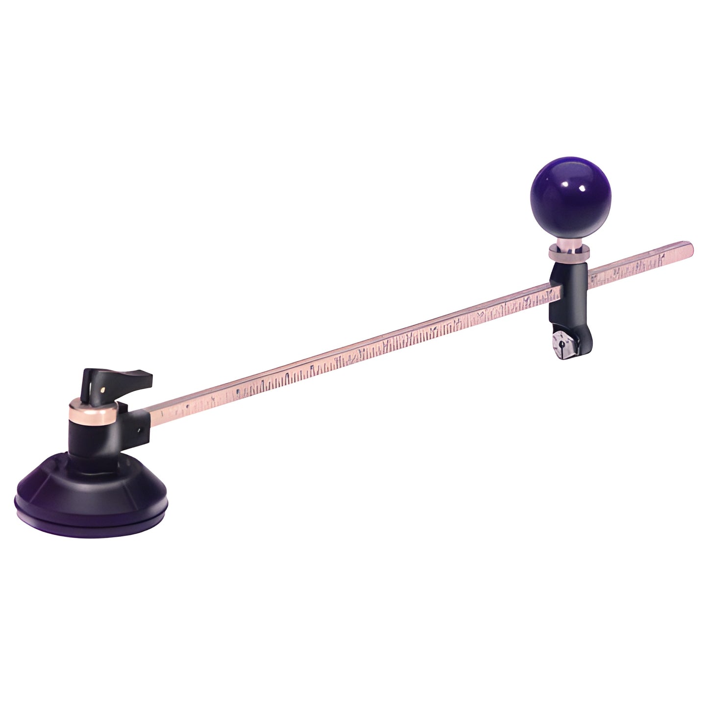 CRL Precision Circle Cutter SKU 511CC - vacuum cup base, dual-scale brass arm, ball handle and six-wheel cutting turret