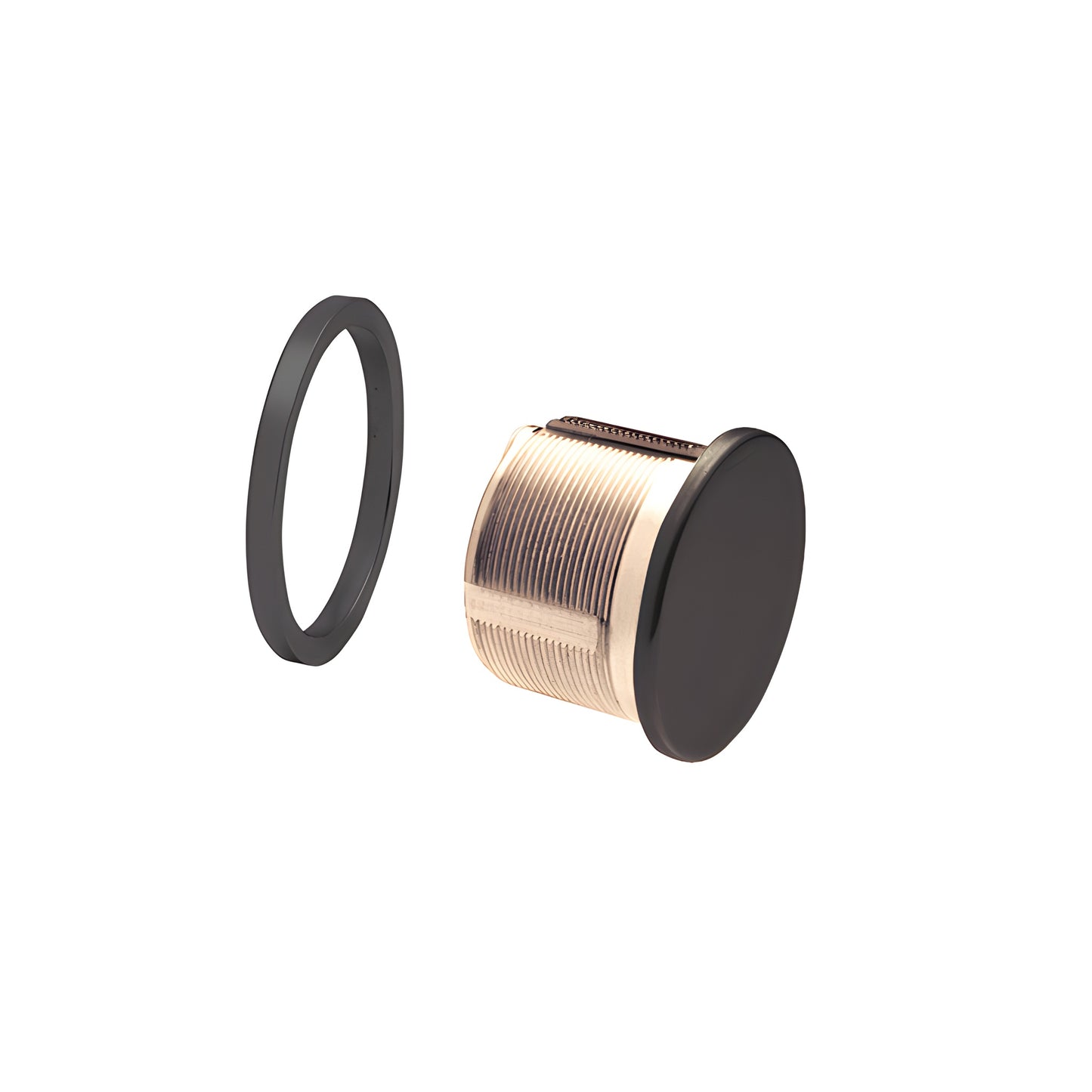 DRA30DU dark bronze brass mortise dummy cylinder with matching ring for glass door bottom rail