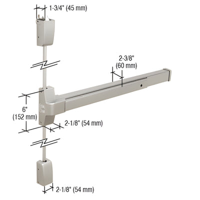 CRL DL750SV Aluminum Surface Vertical Rod Panic Exit Device