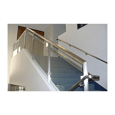 CRL Brushed Stainless Steel 1.9" Schedule 40 Post Rail for Use with Glass Infill Panels