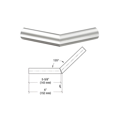 CRL Polished Stainless Steel 1-1/4" Schedule 40 - 135 Degree Corner
