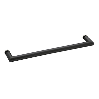 CRL Matte Black 24" MT Series Round Tubing Mitered Corner Single-Sided Towel Bar