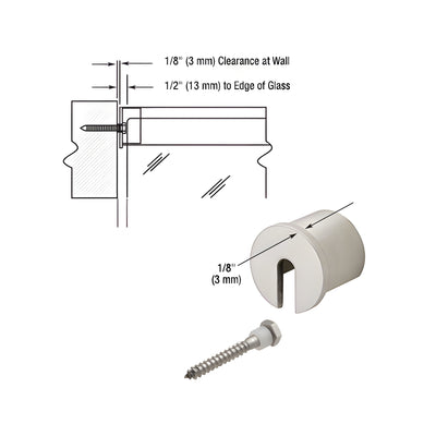 CRL 316 Brushed Stainless Steel Stabilizing End Cap for 1-1/2" GRRF15 Series Roll Form Cap Railing