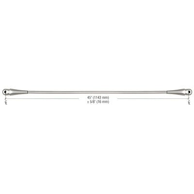 CRL 316 Brushed Stainless 45" Glass Awning System Connecting Rod for 42" Wide Panels
