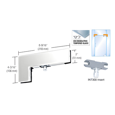CRL Polished Stainless Sidelite Transom Patch With 1NT300 Insert