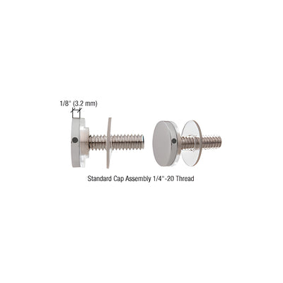 CRL 316 Brushed Stainless 3/4" Diameter Standoff Cap Assembly