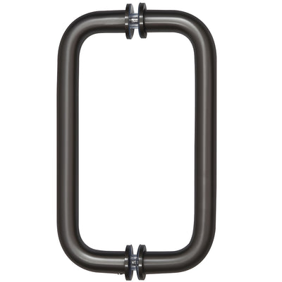 CRL Oil Rubbed Bronze 8" Back-to-Back Solid Brass 3/4" Diameter Pull Handles with Metal Washers
