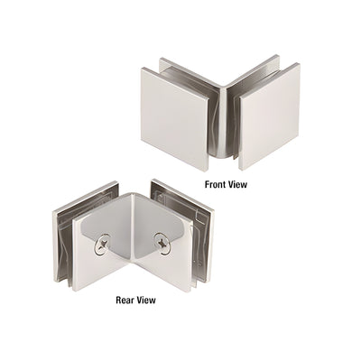 CRL Polished Nickel Open Face 90 Degree Square Glass Clamp