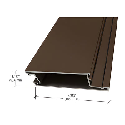 CRL-U.S. Aluminum Dark Bronze/Black Anodized Class 1 7-5/16" Mid-Rail for 9/16" Glass - 21'0
