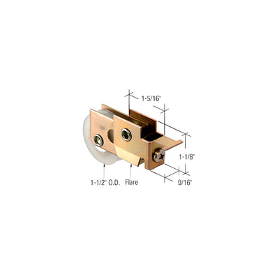 CRL 1-1/2" Nylon Ball-Bearing Wardrobe Door Roller Assembly