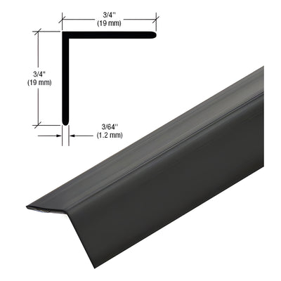 CRL Matte Black PVC 3/4" x 3/4" 90 Degree Angle with Pre-Applied Tape - 94-3/4"