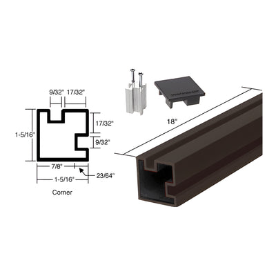 CRL Duranodic Bronze 18" Corner Aluminum Counter Post