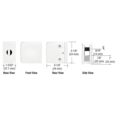 CRL White Z-Series Large Square Clamp for 3/8" Glass